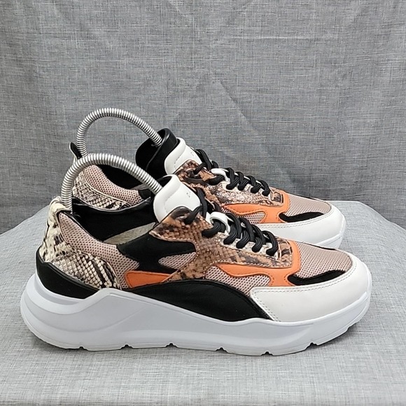 D.a.t.e. Fuga python embossed chunky leather trainer / sneaker women's 8.5 - Picture 5 of 12